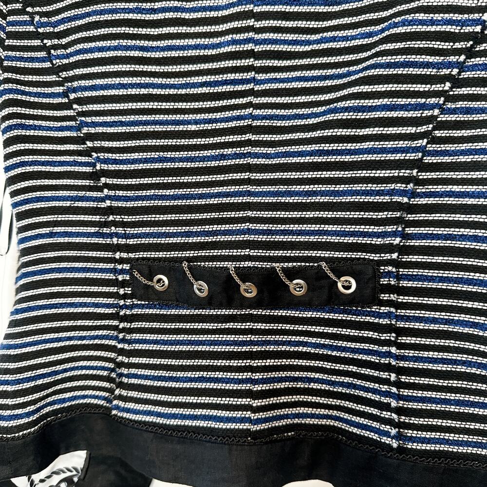WHITE HOUSE BLACK MARKET -NWT- Striped Chain Laced Blazer Jacket | 00 - Picture 4 of 9